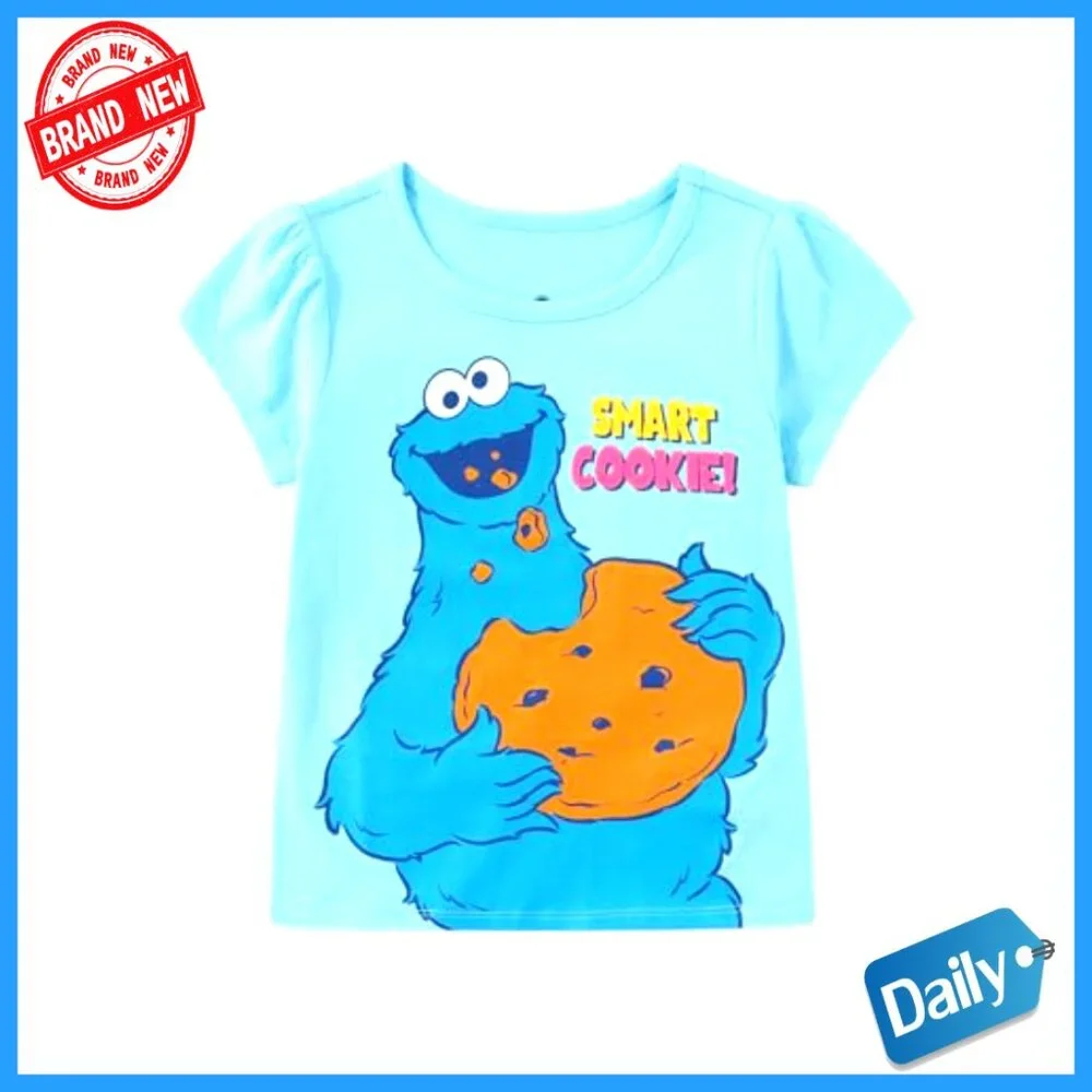 4 Pack Girls Short Sleeve T-Shirts Infant Toddler Cotton Blend Tees